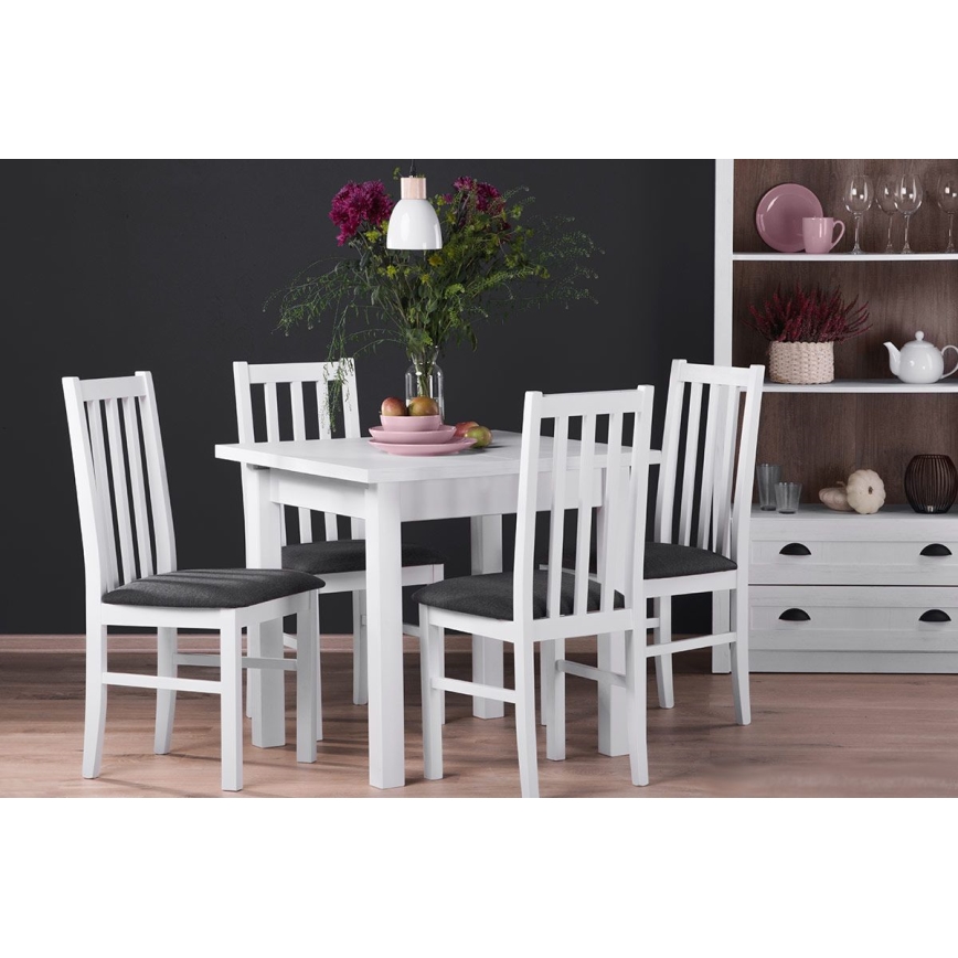 Tavolo da pranzo HOSPE 78x80 cm faggio/bianco
