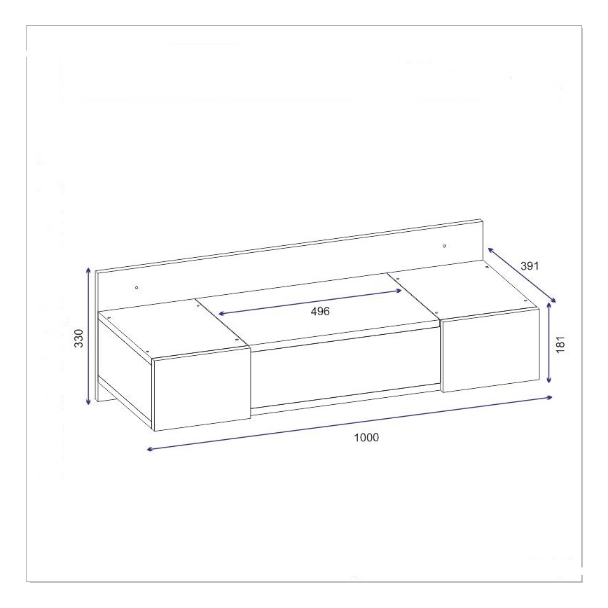 Tavolo da trucco ZAKKUM 33x100 cm antracite