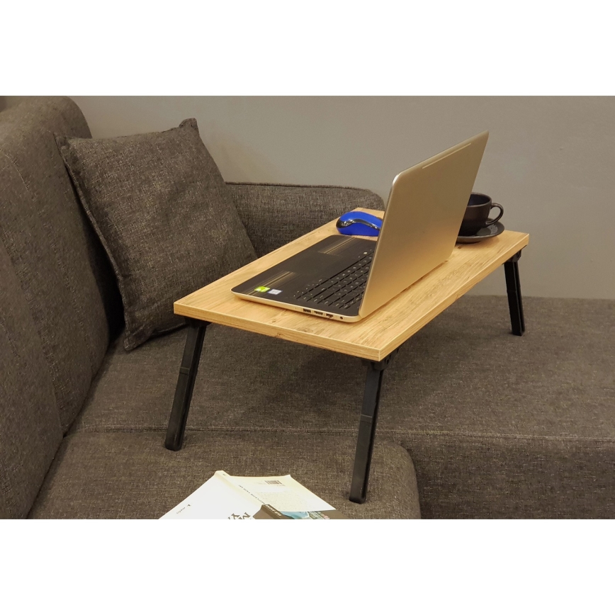 Tavolo per letto GUSTO 24,5x60 cm beige/nero