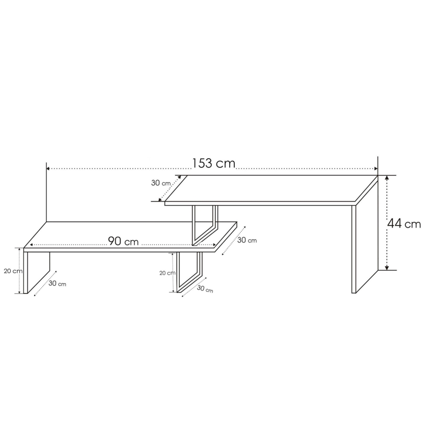 Tavolo TV OVIT 44x153 cm marrone/nero