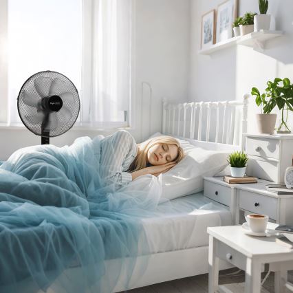 Taylor Swoden - Ventilateur sur pied 50 W / 230 V, hauteur 122 cm, noir