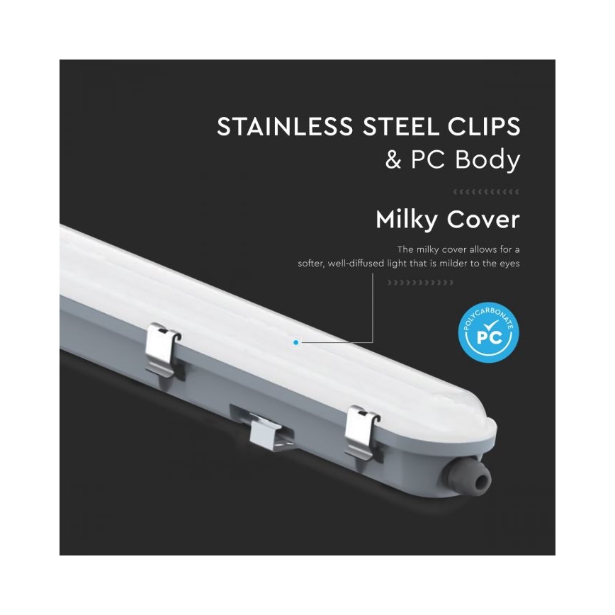 Technische LED-Röhrenleuchte mit Notstrommodul LED/48W/230V 6500K IP65 2200 mAh 150 cm