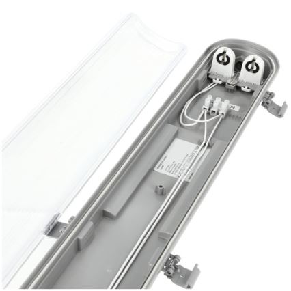 Technische LED-Leuchtstoffarmatur T8, 2x G13, 18W, 230V, 4000K, IP65, 127 cm