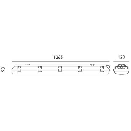 Technische Leuchtstofflampe T8 2xG13/18W/230V IP65
