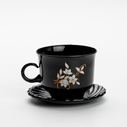 Teeservice schwarz Blumenstrauß Nr. 1