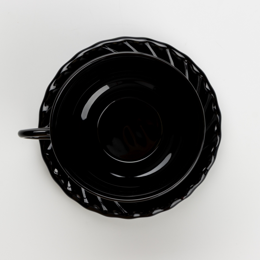 Teeservice schwarz Blumenstrauß Nr. 1