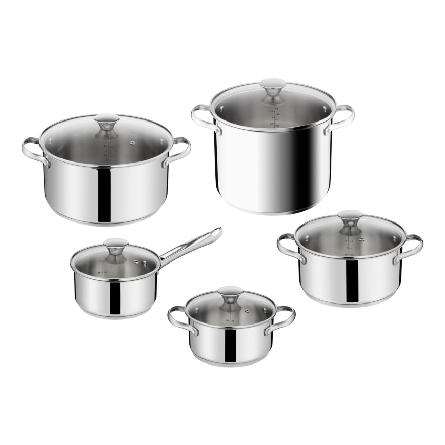Tefal - 10-teiliges DAILY COOK Kochgeschirr-Set aus Edelstahl