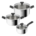 Tefal - 3-teiliges Topfset DELICIOUS aus Edelstahl