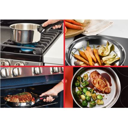 Tefal - 3-tlg. INGENIO COOK Kochgeschirr-Set, Edelstahl