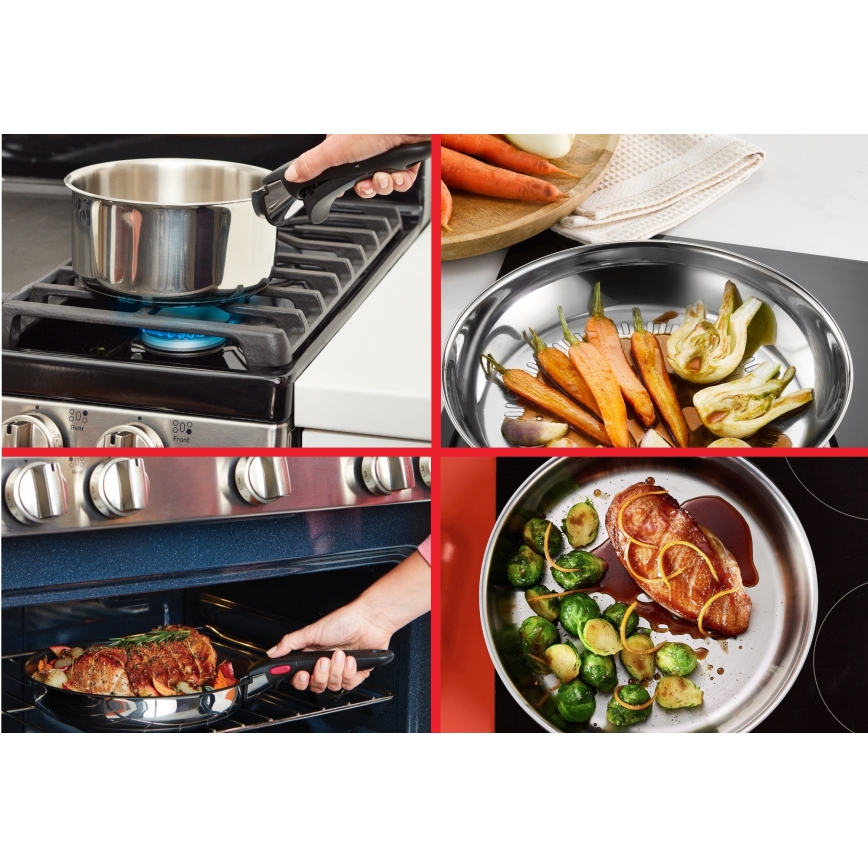 Tefal - 3-tlg. INGENIO COOK Kochgeschirr-Set, Edelstahl