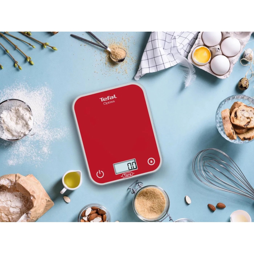 Tefal - Bilancia da cucina OPTISS 2xAAA rosso
