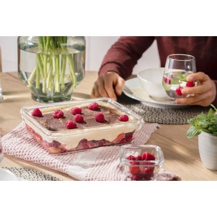 Tefal - Boîte de conservation alimentaire 3 l MSEAL GLASS rouge/verre