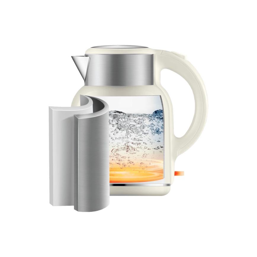 Tefal - Bollitore THERMO PROTECT XL 1,9l 1650W/230V acciaio inossidabile/bianco