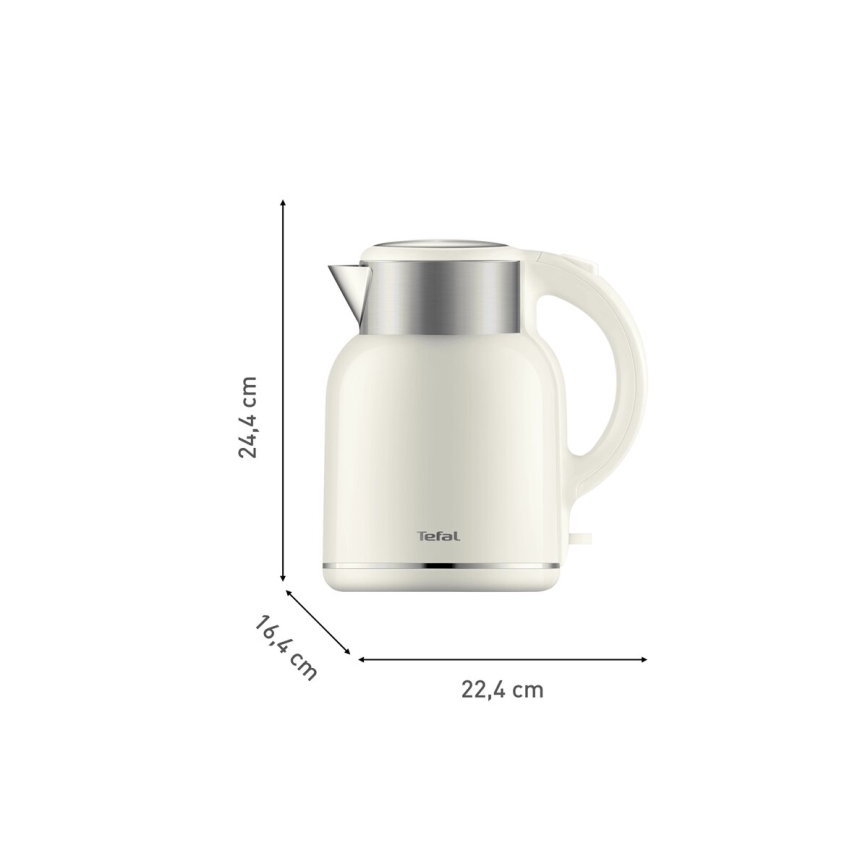 Tefal - Bollitore THERMO PROTECT XL 1,9l 1650W/230V acciaio inossidabile/bianco