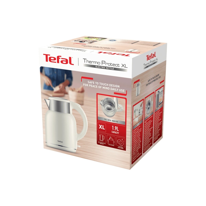 Tefal - Bollitore THERMO PROTECT XL 1,9l 1650W/230V acciaio inossidabile/bianco