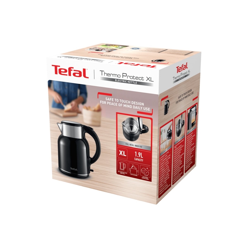 Tefal - Bollitore THERMO PROTECT XL 1,9l 1650W/230V acciaio inossidabile/nero