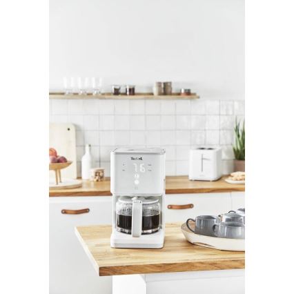 Tefal - Caffettiera a goccia con display LCD SENSE 1000W/230V bianco