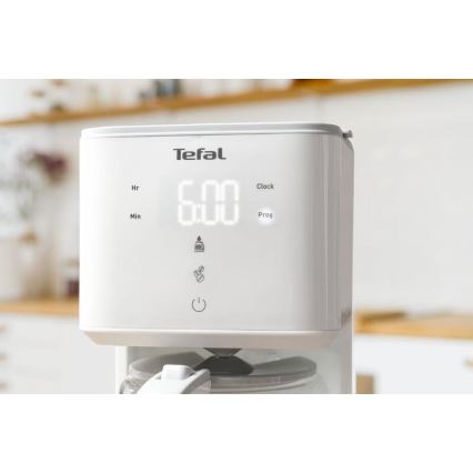 Tefal - Caffettiera a goccia con display LCD SENSE 1000W/230V bianco