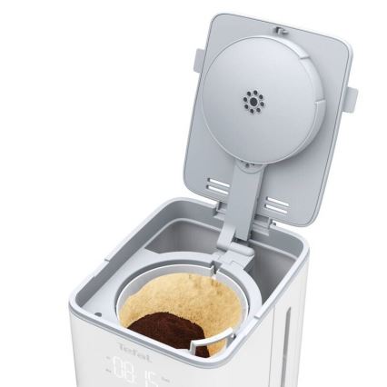 Tefal - Caffettiera a goccia con display LCD SENSE 1000W/230V bianco