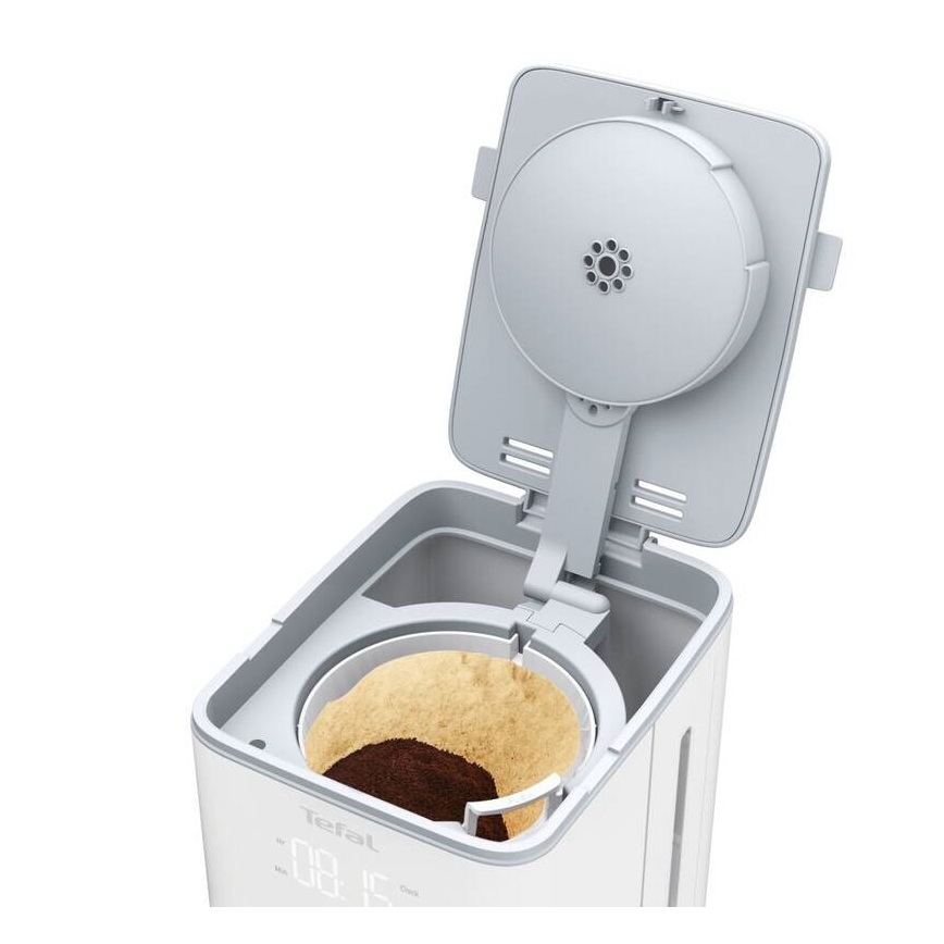 Tefal - Caffettiera a goccia con display LCD SENSE 1000W/230V bianco