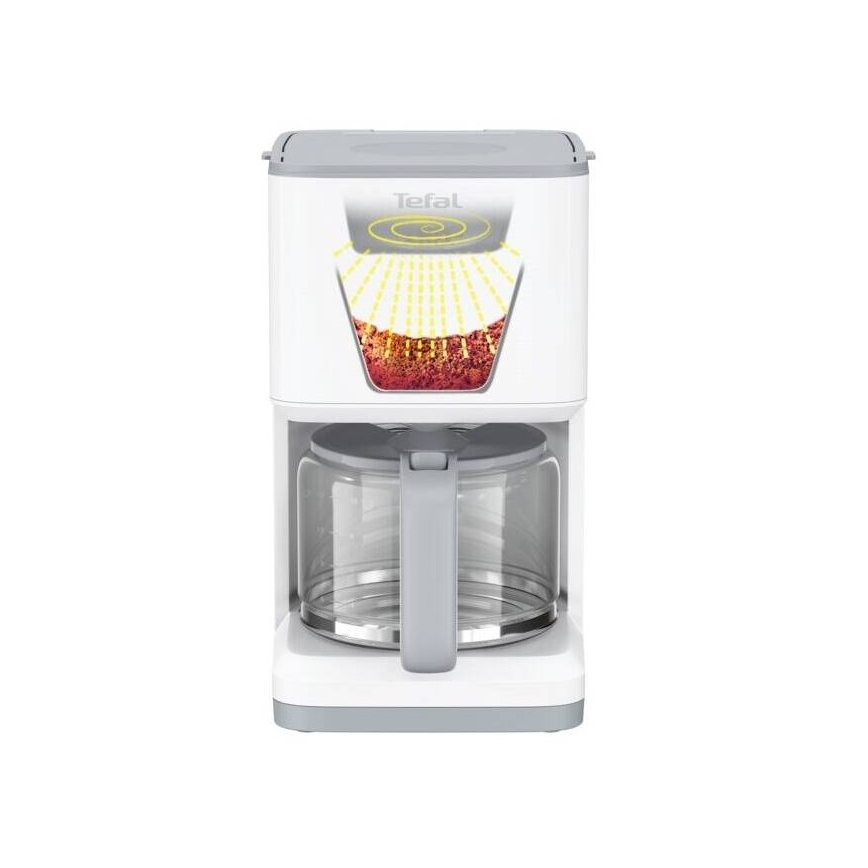 Tefal - Caffettiera a goccia con display LCD SENSE 1000W/230V bianco