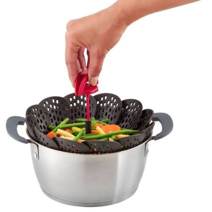 Tefal - Cestello per la cottura a vapore INGENIO nero/rosso