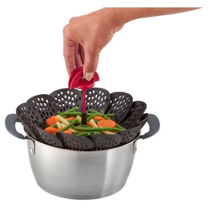 Tefal - Cestello per la cottura a vapore INGENIO nero/rosso
