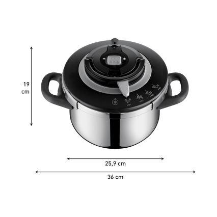 Tefal - Pentola a pressione 4,5 l CLIPSO+ CHEF in acciaio inox