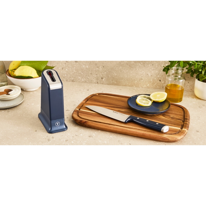 Tefal - Coltello da cucina EVER SHARP con supporto, 20 cm