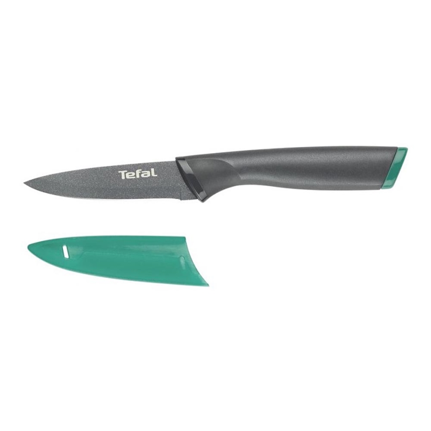 Tefal - Coltello da intaglio in acciaio inox FRESH KITCHEN 9 cm grigio/verde