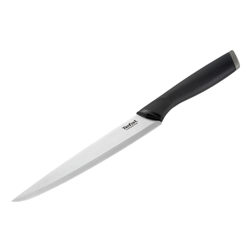 Tefal - Couteau à découper en acier inoxydable COMFORT 20 cm chrome brillant/noir