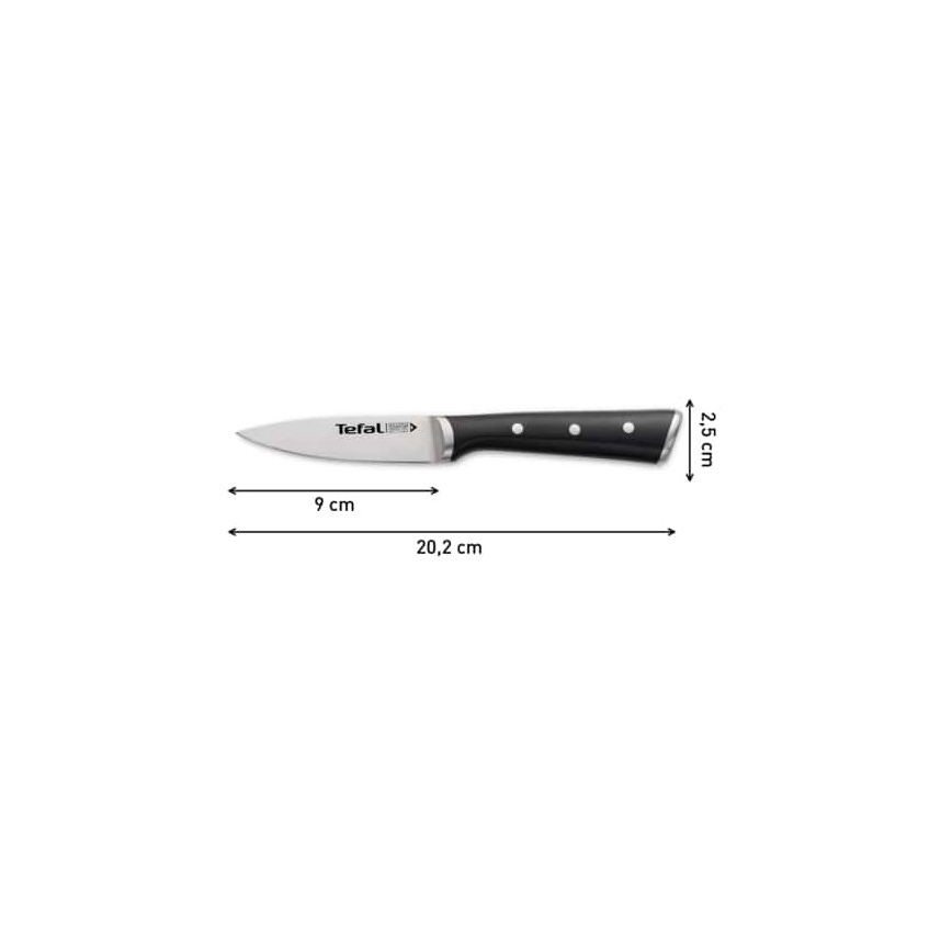 Tefal - Couteau à découper en acier inoxydable ICE FORCE 9 cm chrome brillant/noir