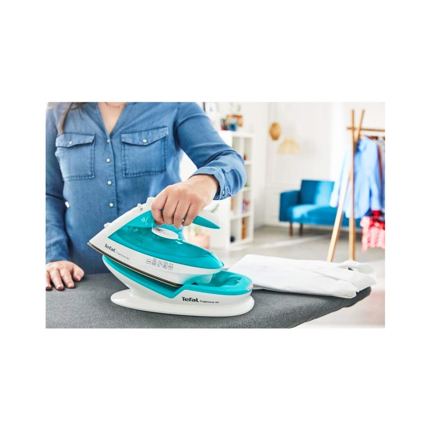 Tefal - Dampfbügeleisen FREEMOVE AIR 2400W/230V weiß/türkisfarben