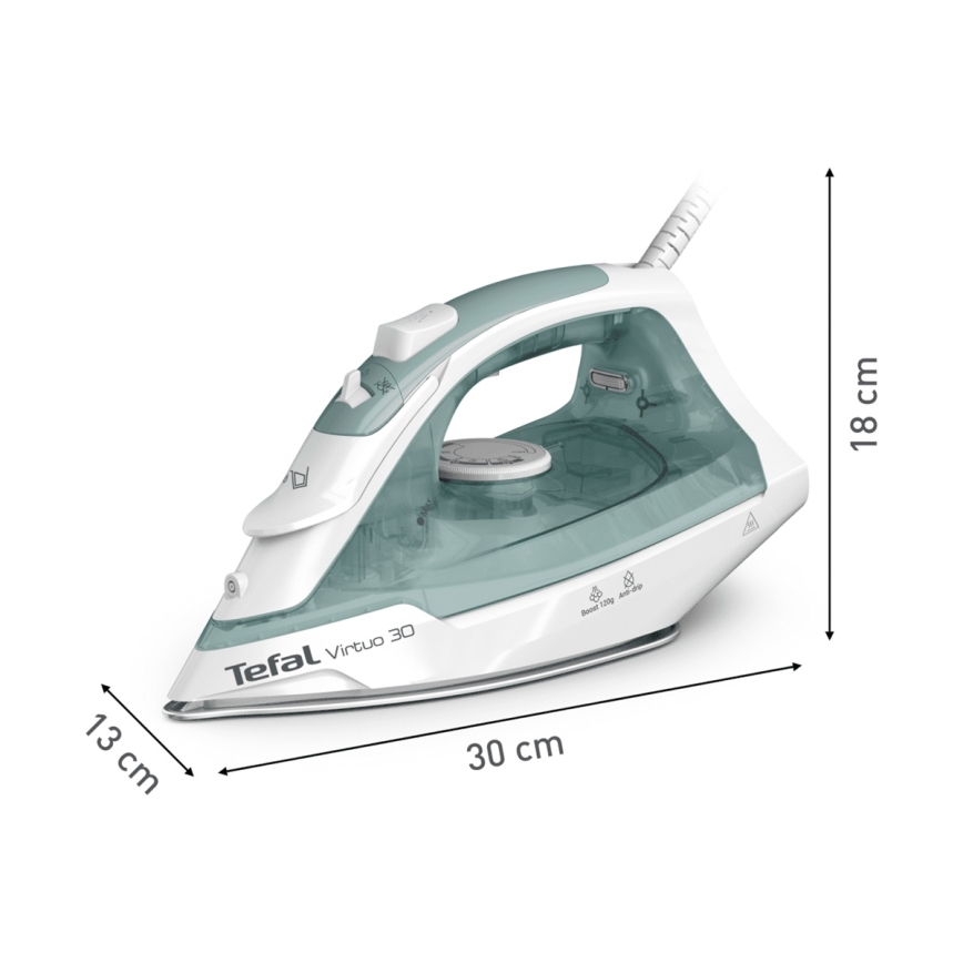 Tefal - Dampfbügeleisen VIRTUO 2000W/230V grün