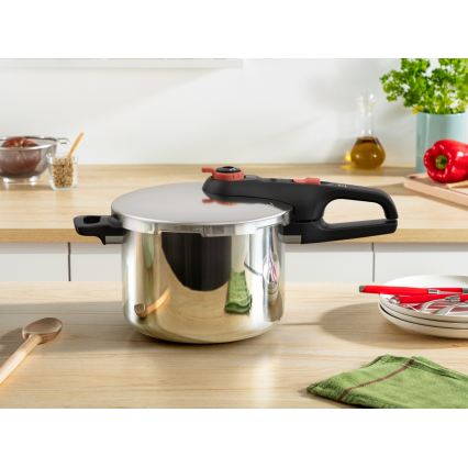 Tefal - Druckkochtopf 6 l SECURE TRENDY + 5-teiliges INGENIO EMOTION-Set