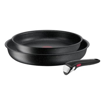 Tefal - Ensemble de 3 poêles INGENIO BLACK STONE