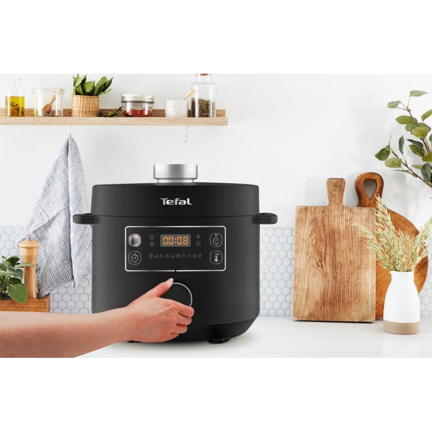 Tefal - Fait-tout électrique multifonction TURBO CUISINE 4,8 l 1090W/230V noir