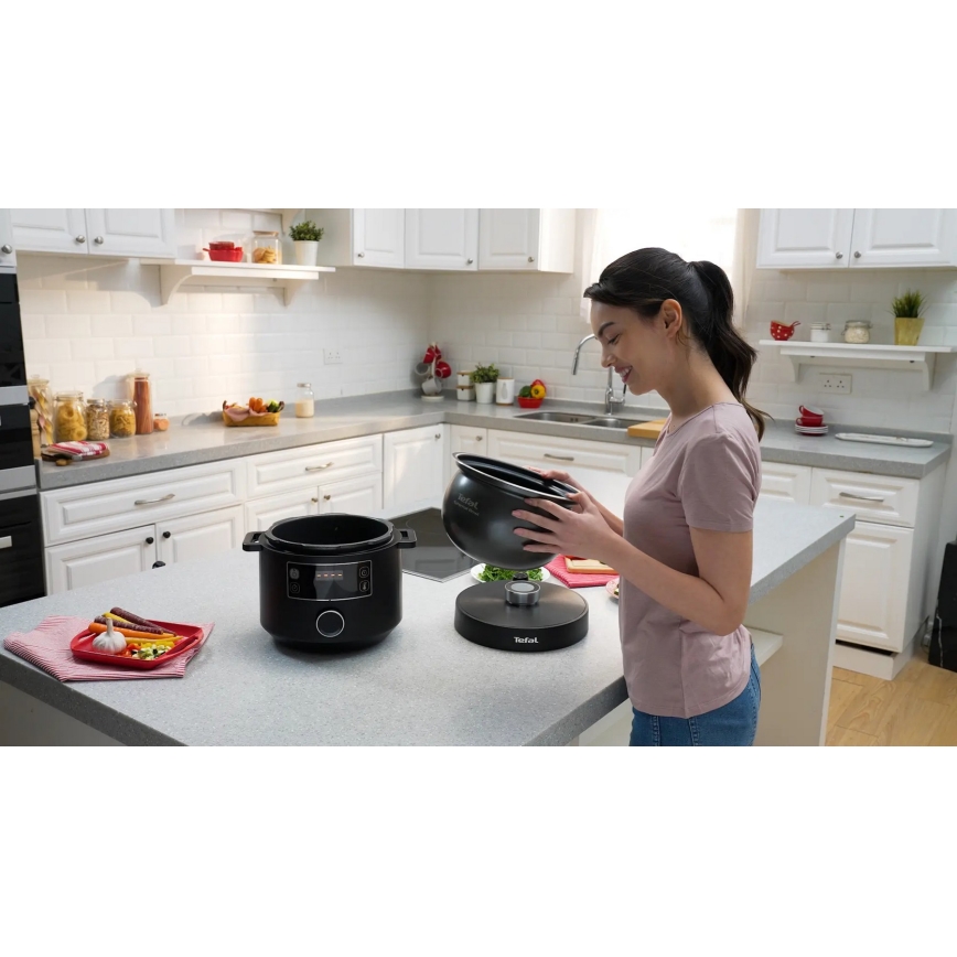 Tefal - Fait-tout électrique multifonction TURBO CUISINE 4,8 l 1090W/230V noir