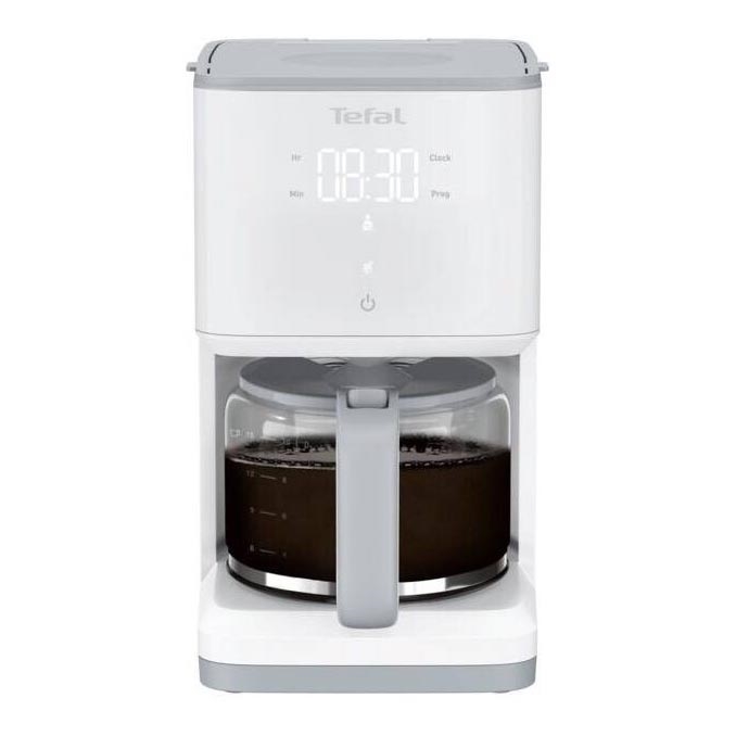 Tefal - Filterkaffeemaschine mit LCD-Anzeige SENSE 1000W/230V weiß