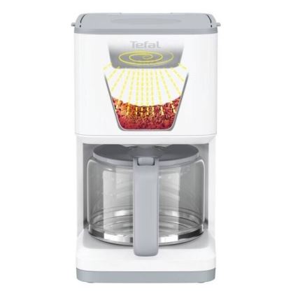 Tefal - Filterkaffeemaschine mit LCD-Anzeige SENSE 1000W/230V weiß