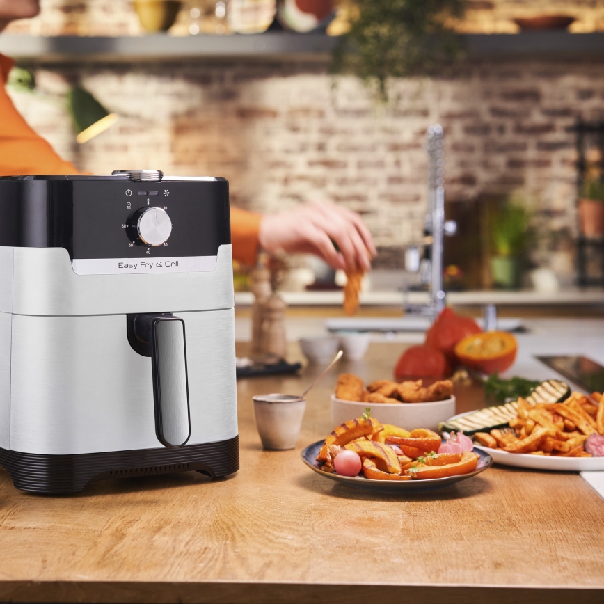 Tefal - Friggitrice ad aria 4,2 l EASY FRY&GRILL 2 in 1 1550W/230V in acciaio inox