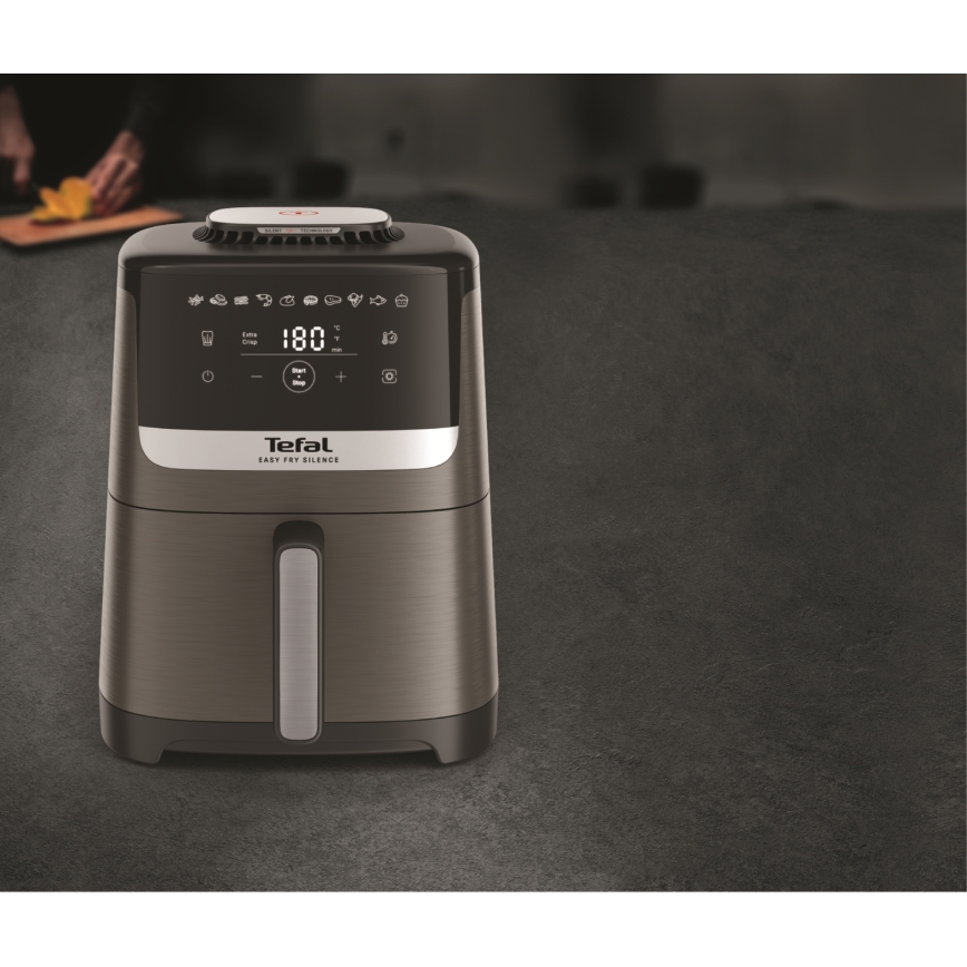 Tefal - Friteuse à air chaud 5 l EASY FRY SILENCE COAL 1400-1670W/230V