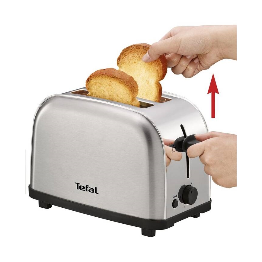 Tefal - Grille-pain à deux compartiments ULTRA MINI 700W/230V chrome mat