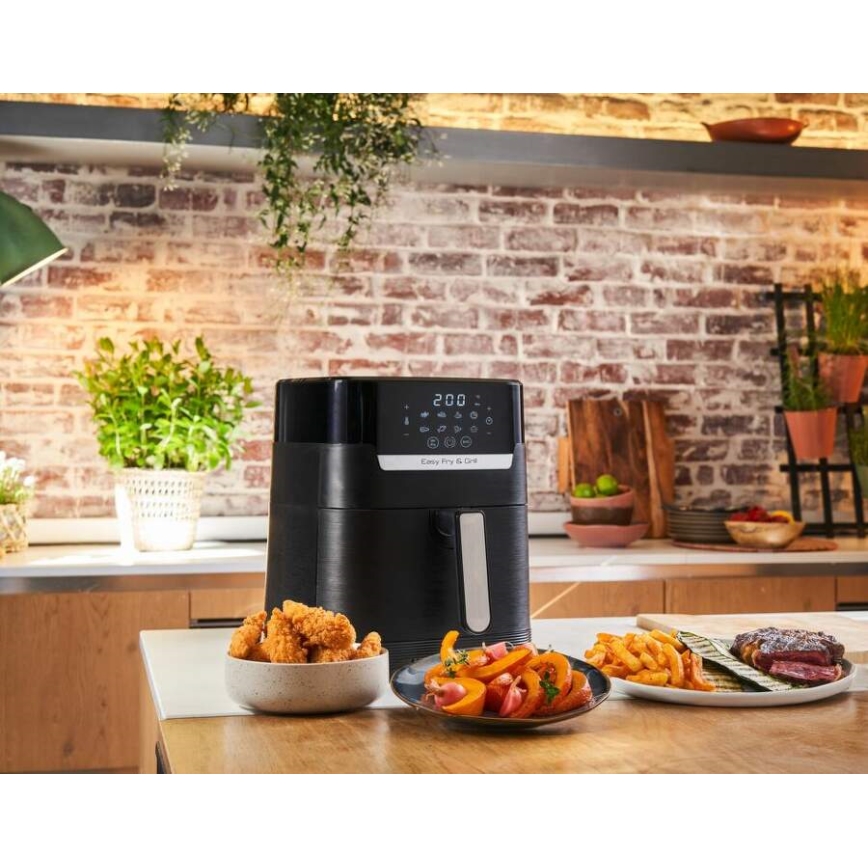 Tefal - Heißluftfritteuse 4,2 l EASY FRY&GRILL 2-in-1 1550W/230V schwarz