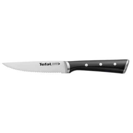 Tefal - ICE FORCE Steakmesser-Set aus Edelstahl, 11 cm, glänzender Chrom/Schwarz, 4 Stück