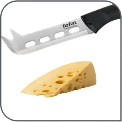 Tefal - Käsemesser aus Edelstahl COMFORT 12 cm glänzendes Chrom/schwarz