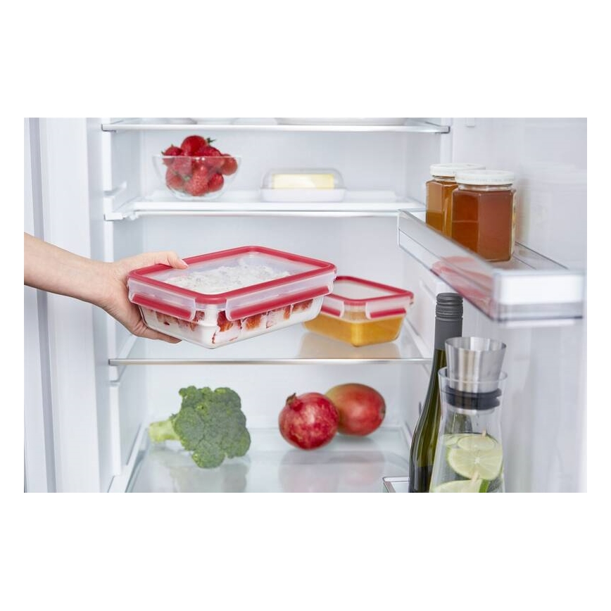 Tefal - Lebensmittelbehälter 0,85 l MSEAL GLASS rot/Glas