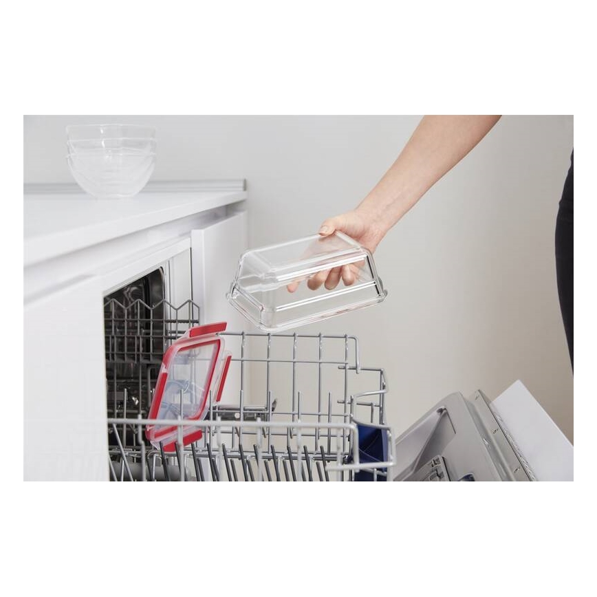 Tefal - Lebensmittelbehälter 0,85 l MSEAL GLASS rot/Glas