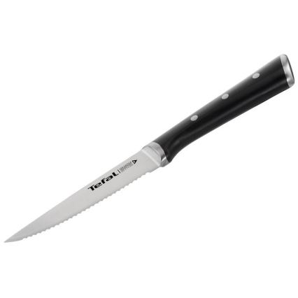 Tefal - LOT 4x Couteau à steak en acier inoxydable ICE FORCE 11 cm chrome brillant/noir