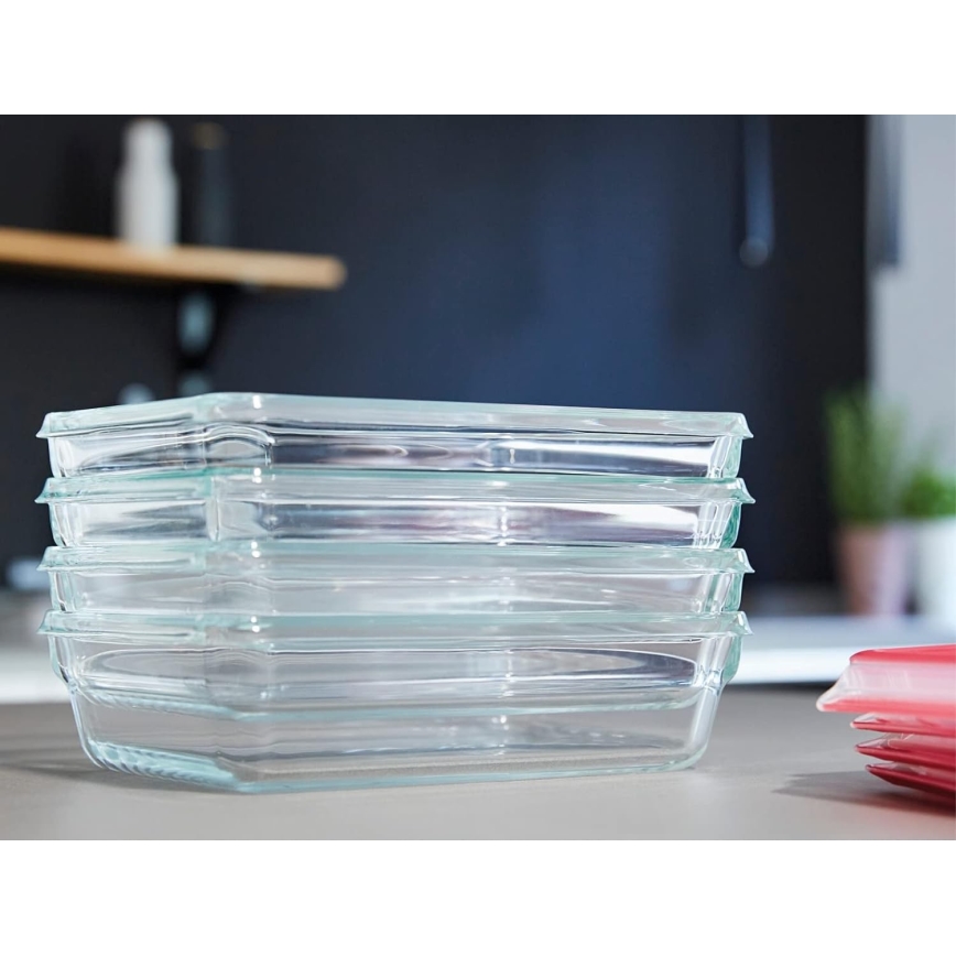 Tefal - MSEAL GLASS Vorratsdose 1,3 l rot/Glas